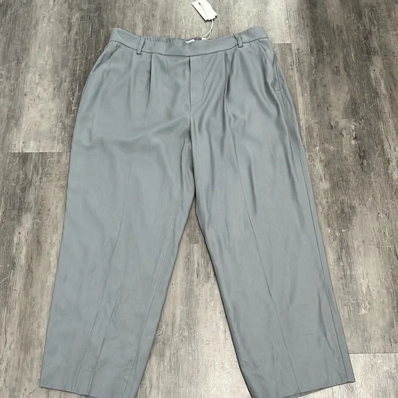 Vince NWT Pleated Dress Pants Size XL Gray 100% Viscose - Picture 1 of 9